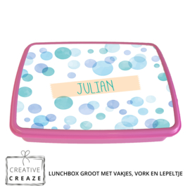 Lunchbox met naam | Blue Bubbles