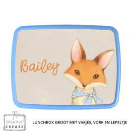 Lunchbox met naam | Vintage vosje