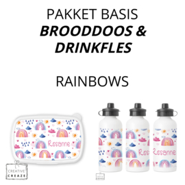 Pakket basic | Brooddoos en drinkfles | verschillende designs mogelijk | deel 4