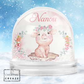 Snowglobe Varkentje met naam