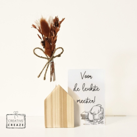 Mini Memory Shelf met vaasje - Juf of Meester - keuze uit 4 vormen