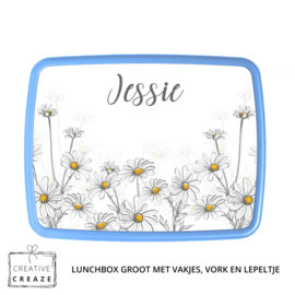 Lunchbox met naam | Madeliefjes