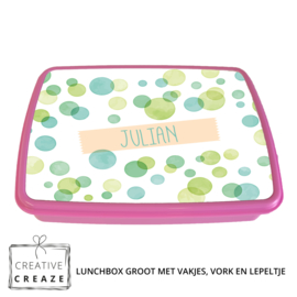 Lunchbox met naam | Green Bubbles