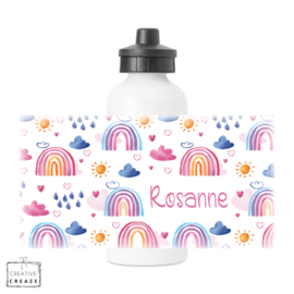 Drinkfles met naam | Rainbows | 400 ml of 600 ml