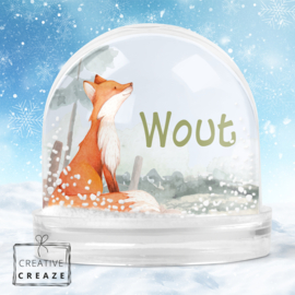 Snowglobe Vos met naam