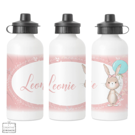 Drinkfles met naam | Konijntje met ballon | 400 ml of 600 ml