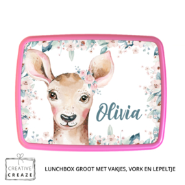 Lunchbox met naam | Hertje