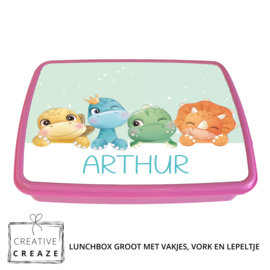 Lunchbox met naam | Baby dino's