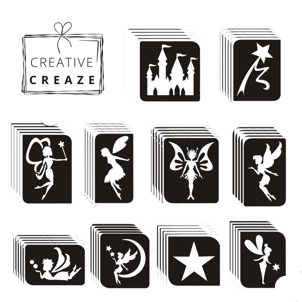 Assortiment glittertattoosjablonen Fairies