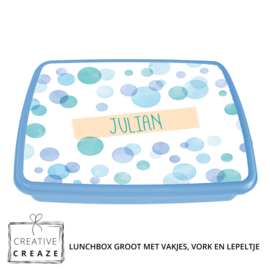 Lunchbox met naam | Blue Bubbles