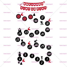 Raamsticker Aftelkalender groot Sinterklaas - herbruikbaar