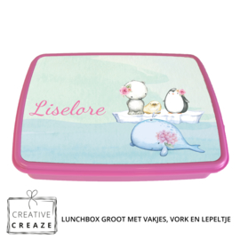 Lunchbox met naam | Walvis en vriendjes