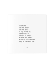 Zoedt Wenskaart met gedicht Lieve mama...