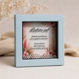 Exclusieve 3D kader “Liefste juf” met gedicht – een stijlvol en persoonlijk bedankje
