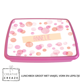 Lunchbox met naam | Pink Bubbles