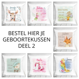 Bestel hier je geboortekussen - deel 2  - verschillende designs