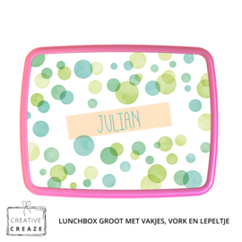 Lunchbox met naam | Green Bubbles