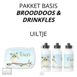 Pakket basic | Brooddoos en drinkfles | verschillende designs mogelijk | deel 4