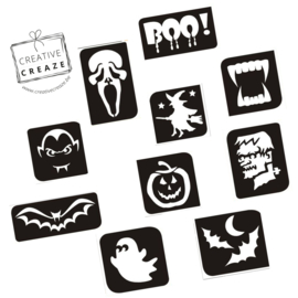 Assortiment glittertattoosjablonen Halloween