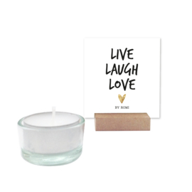 Wensdoosje met kaarsje - Live Laugh Love