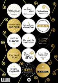 Stickervel | Sint | Zwart met goud