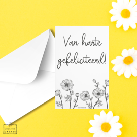 Mini-kaartje - Van harte gefeliciteerd!