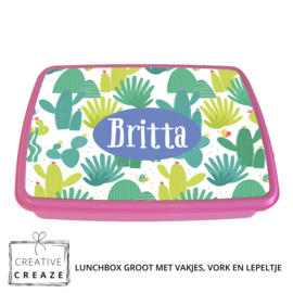 Lunchbox met naam | Cactus