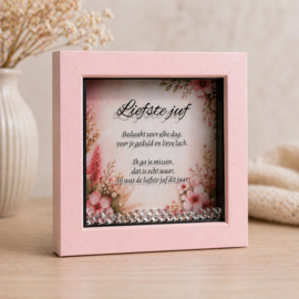 Exclusieve 3D kader “Liefste juf” met gedicht – een stijlvol en persoonlijk bedankje