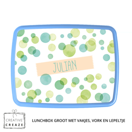 Lunchbox met naam | Green Bubbles