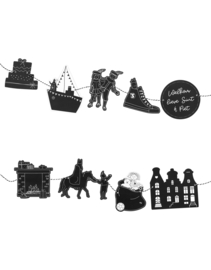 DIY Sintslinger zwart-wit met verschillende figuren