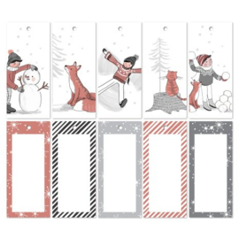 Cadeaulabel Winter Fun | 5 stuks