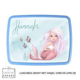Lunchbox met naam | Zeemeermin