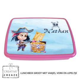 Lunchbox met naam | Piraat