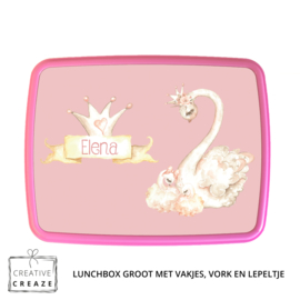 Lunchbox met naam | Zwaan