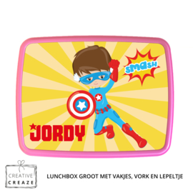 Lunchbox met naam | Superheld