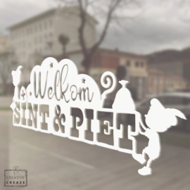 Raamsticker Welkom Sint & Piet - Pietjes - herbruikbaar