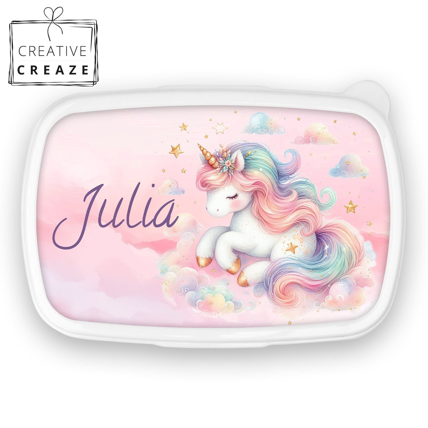 Brooddoos met naam – Cloud Unicorn