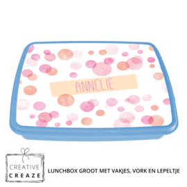 Lunchbox met naam | Pink Bubbles