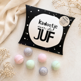 Badbruisballen voor juf – 6 stuks in cadeaudoosje