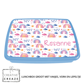 Lunchbox met naam | Rainbows