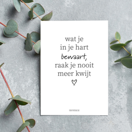 Kaart | Wat je in je hart bewaart | Creative Creaze