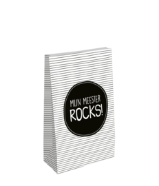 Cadeauzak blokbodem - Mijn meester Rocks!