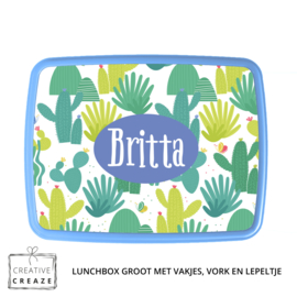 Lunchbox met naam | Cactus