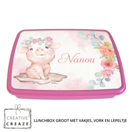 Lunchbox met naam | Schattig varkentje