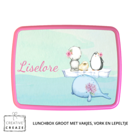 Lunchbox met naam | Walvis en vriendjes