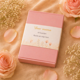 Moederdag kaartjes set – Voor mama | 10 invulkaarten met droogbloemen in cadeau doosje