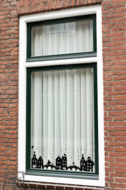 Raamsticker stadje Sinterklaas met optie uitbreidingspakketten voor Halloween &  Kerstmis - herbruikbaar