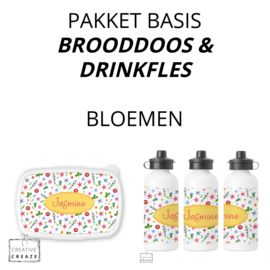 Pakket basic | Brooddoos en drinkfles | verschillende designs mogelijk | deel 4