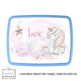 Lunchbox met naam | Schattige eenhoorn