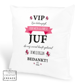 Kussen VIP juf